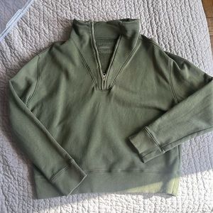 Nili Lotan Zip Neck Sweatshirt L Green